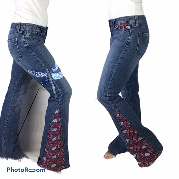 silver bell bottom jeans